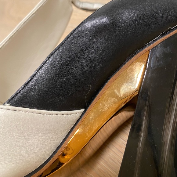 NWOT Black and white leather heels size 35.5 - Picture 11 of 11